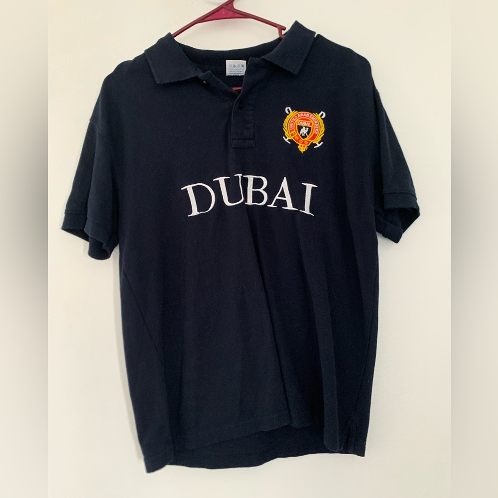 Black Polo Shirt with Dubai Emblem